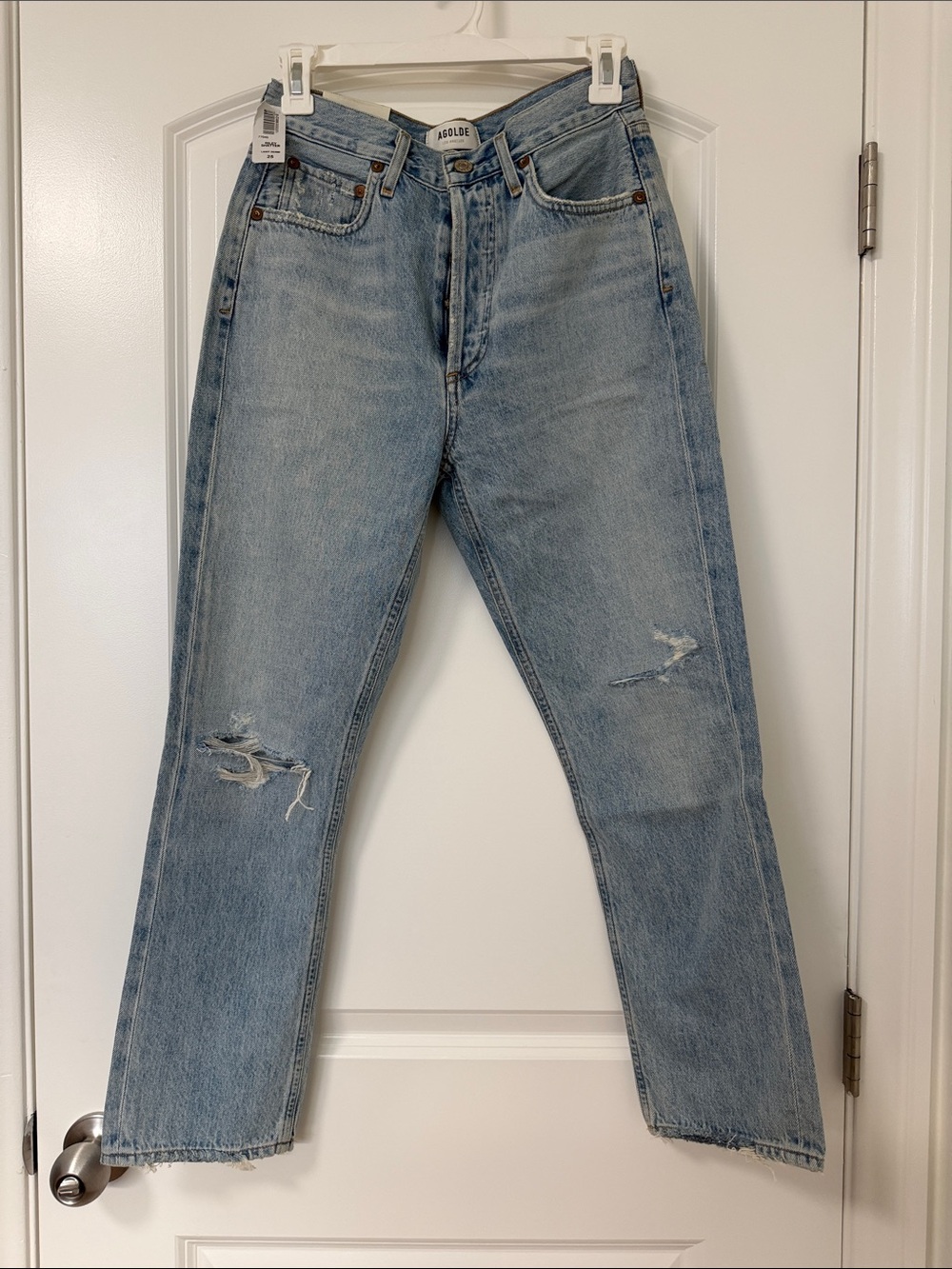 Agolde Riley Hi Rise Straight Crop Jeans in Shatter